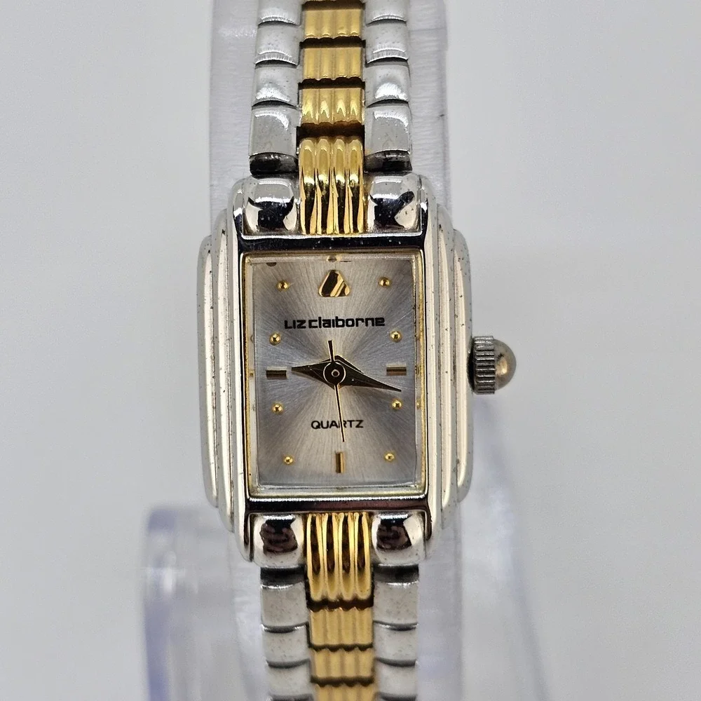 Liz Clairborne Women's Analog Watch 16MM Gray Dial Two Tone Bands 6